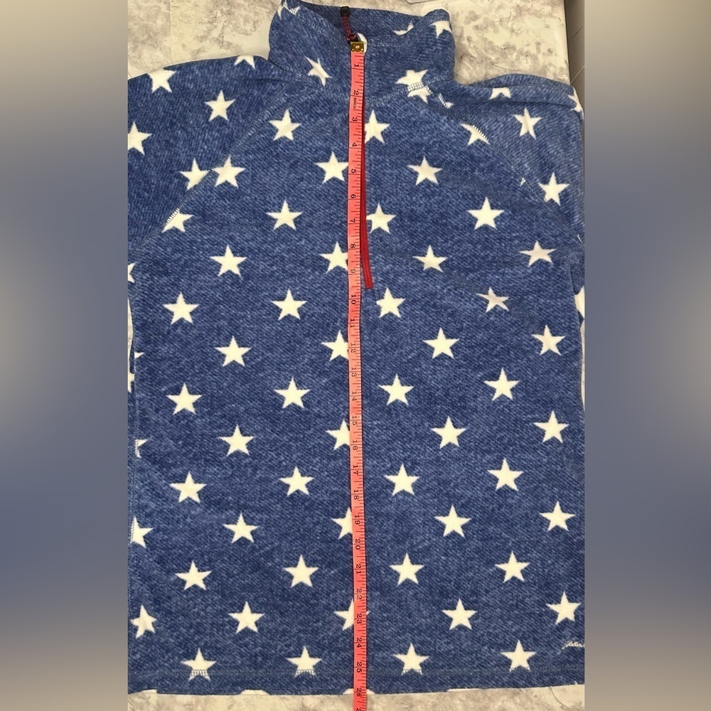 Fleece patriotic quarter zip pullover Eddie Bauer Women's Quest size L - Picture 5 of 9